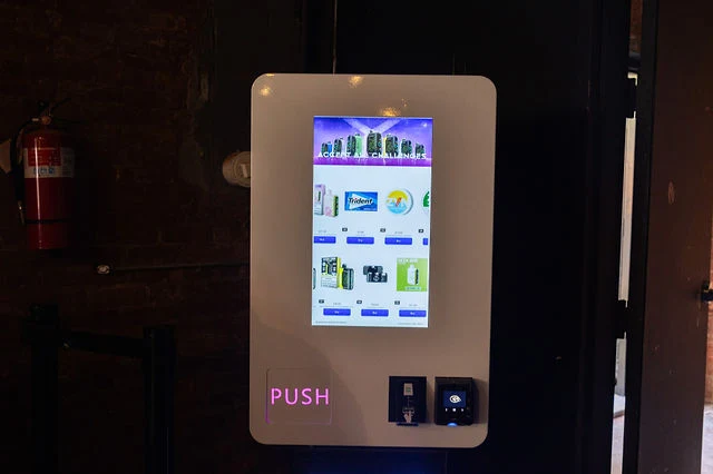 An interactive digital kiosk installed at High Society.