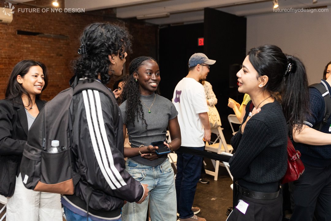 Guests talking together at the Future of NYC Design gathering